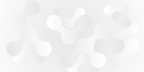 Vector white and gray light abstract ornament wave paper gradient meatball wallpaper. modern creative geometric backdrop design pattern background for website banner template design.