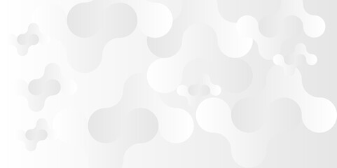 Vector white and gray light abstract ornament wave paper gradient meatball wallpaper. modern creative geometric backdrop design pattern background for website banner template design.