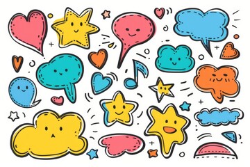 hand drawn playful speech bubbles