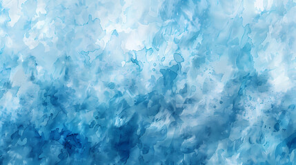 Obraz premium Abstract blue watercolor painting with various shades and textures creating a calming atmosphere.