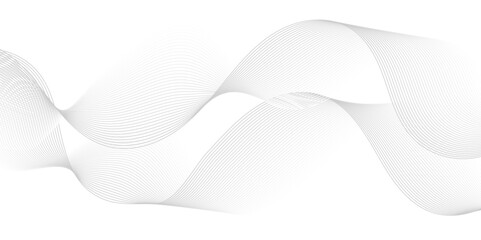  Abstract white and gray light blend paper wave line. abstract gradient and white wave curve creative technology flowing particles lines background. Modern flowing wave lines glowing moving sound. 