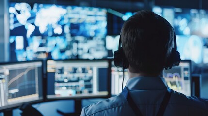 Fototapeta premium Supervising outbound operations, customer support, and resolving issues effectively