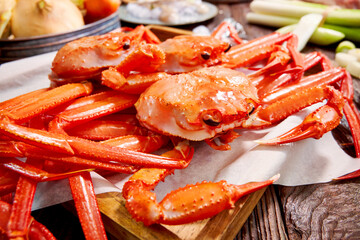 Korean Red Crab. Healthy Seafood. Fresh Ingredients.