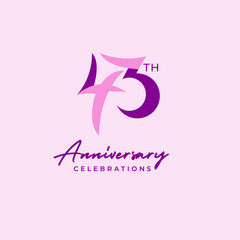 43 years anniversary logo design. Anniversary logo design template.