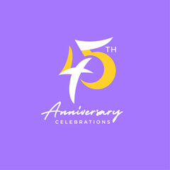 45 years anniversary logo design. Anniversary logo design template.