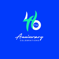 46 years anniversary logo design. Anniversary logo design template.