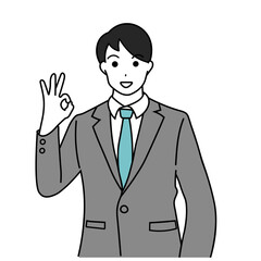 OKサインを出すビジネスマン