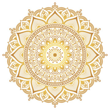 recommend clip art: Indian flower mandala art with luxury golden circle frame transparent vintage gold circular pattern	
                    