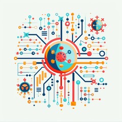 Obraz premium Virus, digital threat representation