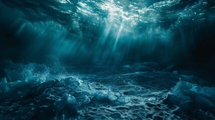 Ocean Depths Illuminated by Sunbeams
