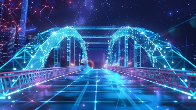 Technology and HR integration highlighted by AI bridge on special day.