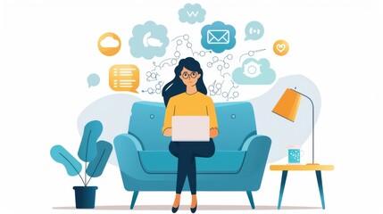 Woman using AI to track her daily habits and goals, personal development through technology, Women, AI goals