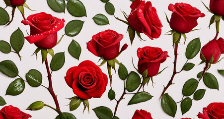 Free photo closeup shot of a red rose with dew on top on a black Generative AI