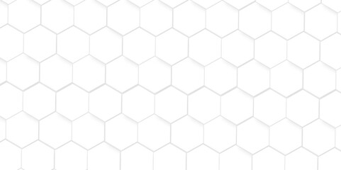 Abstract hexagonal futuristic geometric backdrop White background and embossed hexagon , honeycomb white hexagon concept design abstract technology background vector background, or wallpaper.