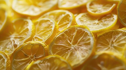 Multiple dehydrated lemon slices