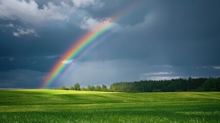Rainbow over a Field