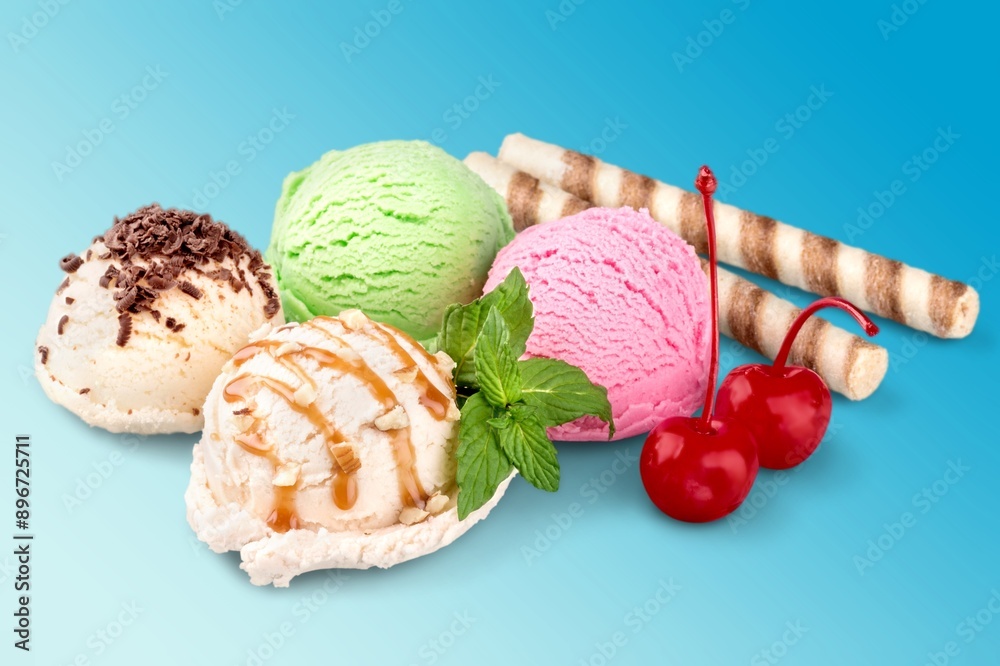 Canvas Prints Various tasty sweet ice cream scoops