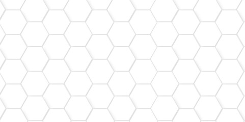 Abstract white 3d hexagon light creative digital concept vector surface grid hexagonal tile and mosaic background. vector illustration geometry science and technology cover web white honeycomb texture