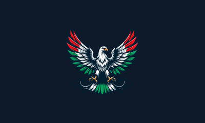 Fototapeta premium eagle angry with wings italy vector mascot design