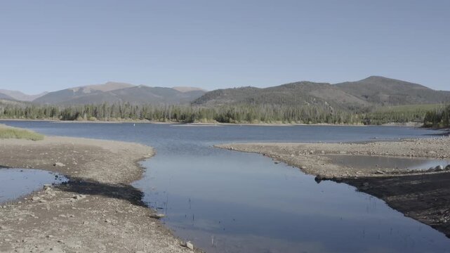 Aerial video of Lake Dillon Reservoir in Colorado's Summit County