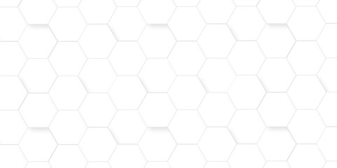 Abstract white 3d hexagon light creative digital concept vector surface grid hexagonal tile and mosaic background. vector illustration geometry science and technology cover web white honeycomb texture