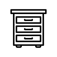 Drawer icon in black, outline style and transparent background