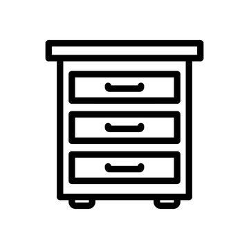 recommend clip art: Drawer icon in black, outline style and transparent background