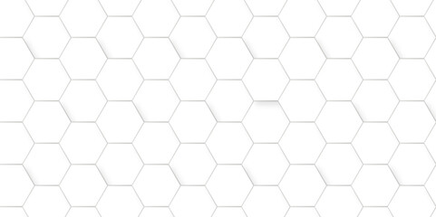 Abstract hexagonal futuristic geometric backdrop White background and embossed hexagon , honeycomb white hexagon concept design abstract technology background vector background, or wallpaper.