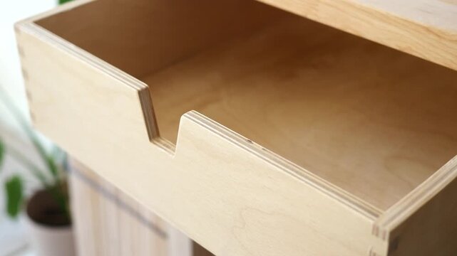 top view of a opened empty drawer 