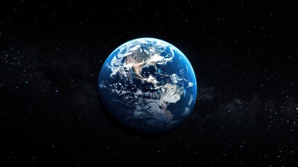the planet earth on a black background