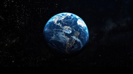 Naklejka premium the planet earth on a black background