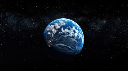 the planet earth on a black background