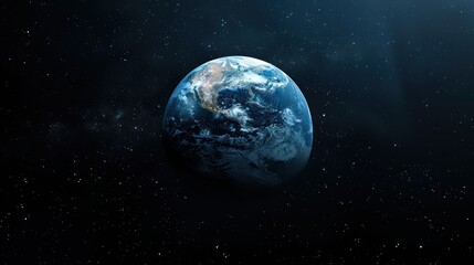 the planet earth on a black background