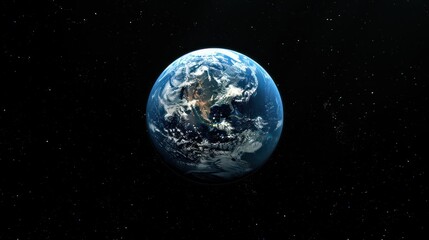 the planet earth on a black background