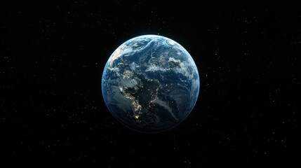 the planet earth on a black background