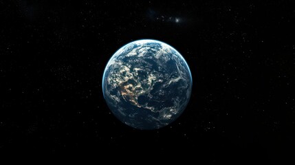 the planet earth on a black background