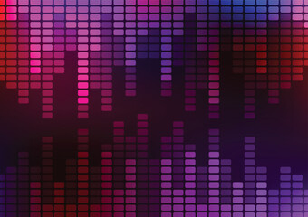 Rhythm graphic square sound program red background