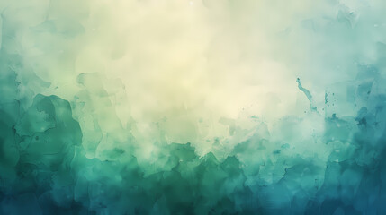 Naklejka premium Abstract watercolor painting with gradient shades of green and yellow creating a serene, harmonious background.