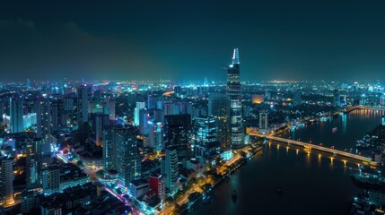 Nighttime Skyline of Ho Chi Minh City