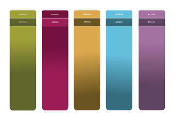 Color Palette, Gradient Color Swatches in RGB, Paint Palette, Bright Colors in HEX Codes Catalog, Colorful hues Tones.