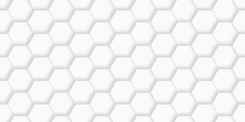 Abstract white 3d hexagon light creative digital concept vector surface grid hexagonal tile and mosaic background. vector illustration geometry science and technology cover web white honeycomb texture