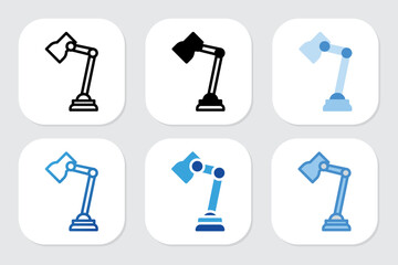 study lamp icons with various design styles
