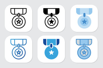 medal icons with various design styles