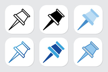 thumbtack icons with various design styles