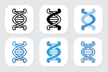 genetics icons with various design styles