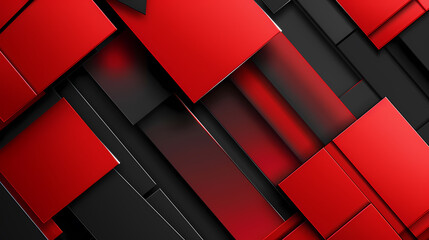 Abstract red and black geometric pattern with overlapping rectangular shapes creating a dynamic 3D effect.