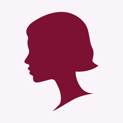 Woman head silhouette, face profile silhouette vector
