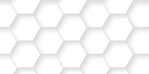 Abstract hexagonal futuristic geometric backdrop White background and embossed hexagon , honeycomb white hexagon concept design abstract technology background vector background, or wallpaper.