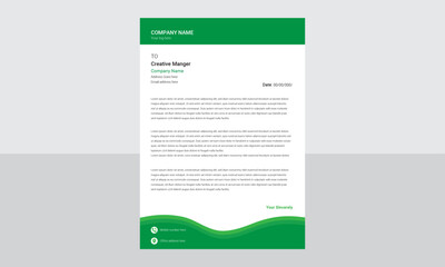   the green modern business letterhead design.