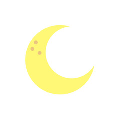 Simple and clean moon icon, great for digital and print designs.